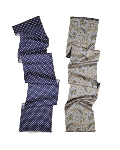 Sir Redman Herensjaal Sergio grijs/lichtblauw/taupe/wit