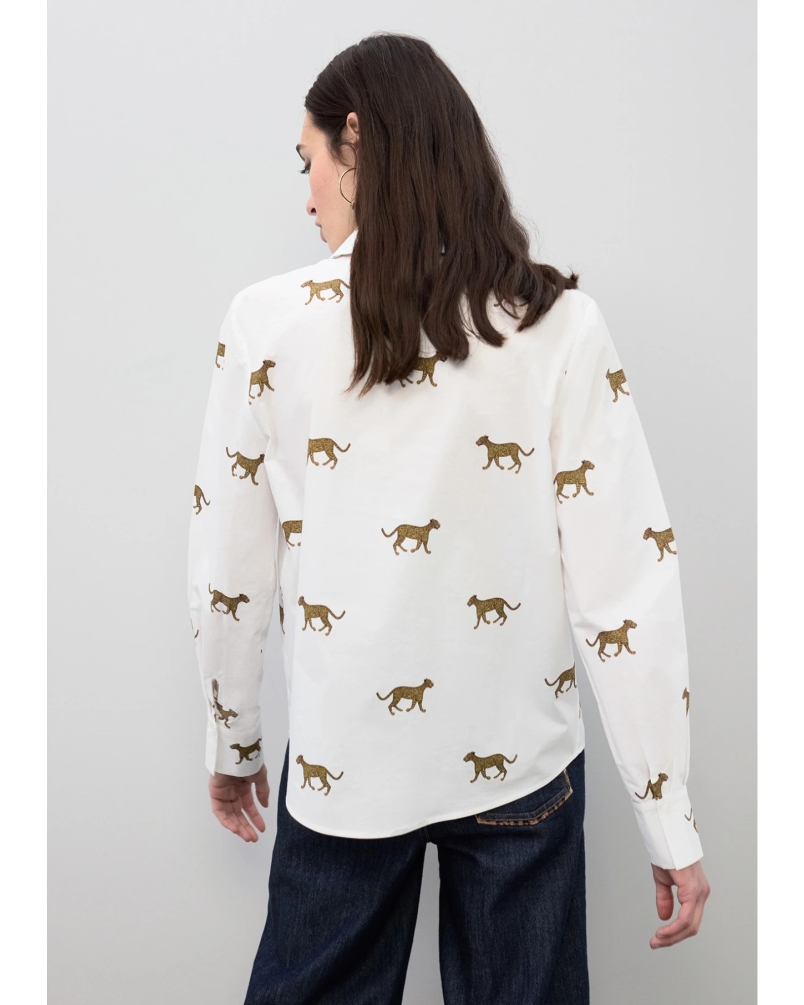 Lola Casademunt Shirt Leopard print white-brown