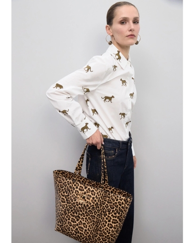 Lola Casademunt Shirt Leopard print white-brown