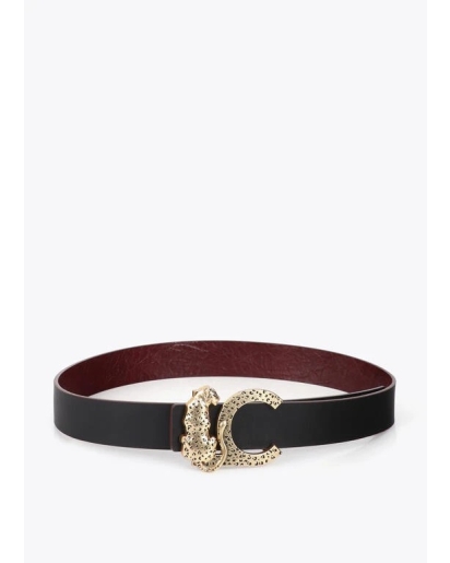 LOLA CASADEMUNT Lola Casademunt Faux leather textured belt with animal buckle