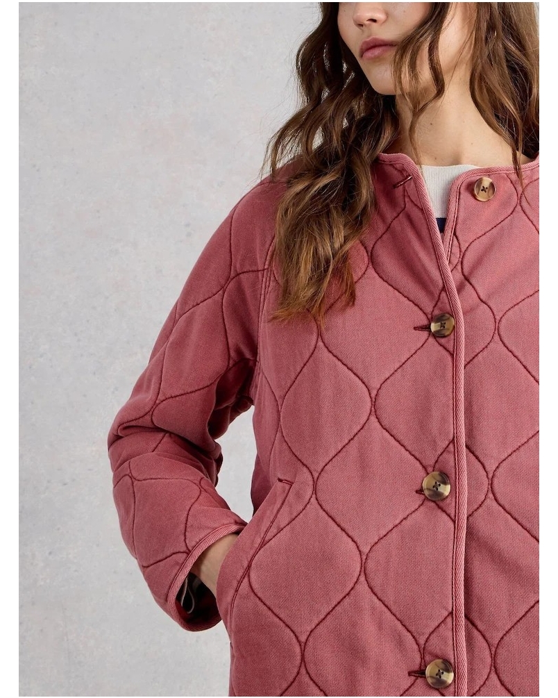 White Stuff Anya jersey quilt mid pink