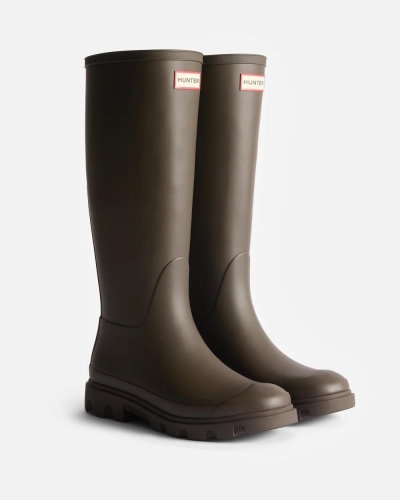 Hunter Unisex downpour tall boot chocolate brown