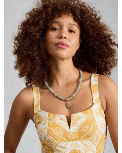 White Stuff Gabrielle printed swimsuit yellow print