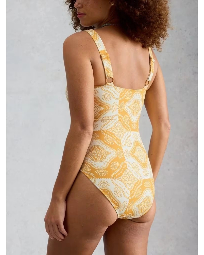 White Stuff Gabrielle printed swimsuit yellow print