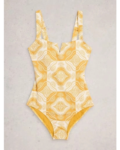 White Stuff Gabrielle printed swimsuit yellow print