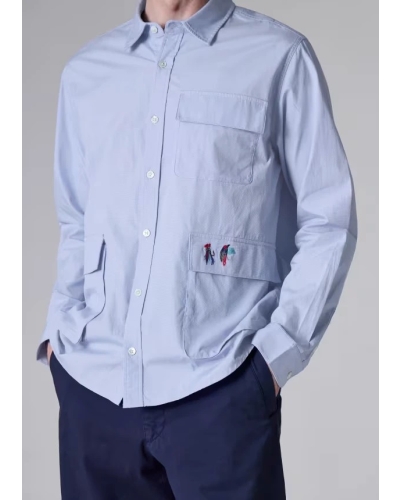 Barbour x Paul Smith Swale shirt mid blue