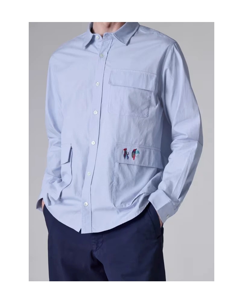 Barbour x Paul Smith Swale shirt mid blue
