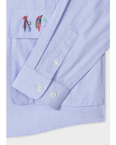 Barbour x Paul Smith Swale shirt mid blue
