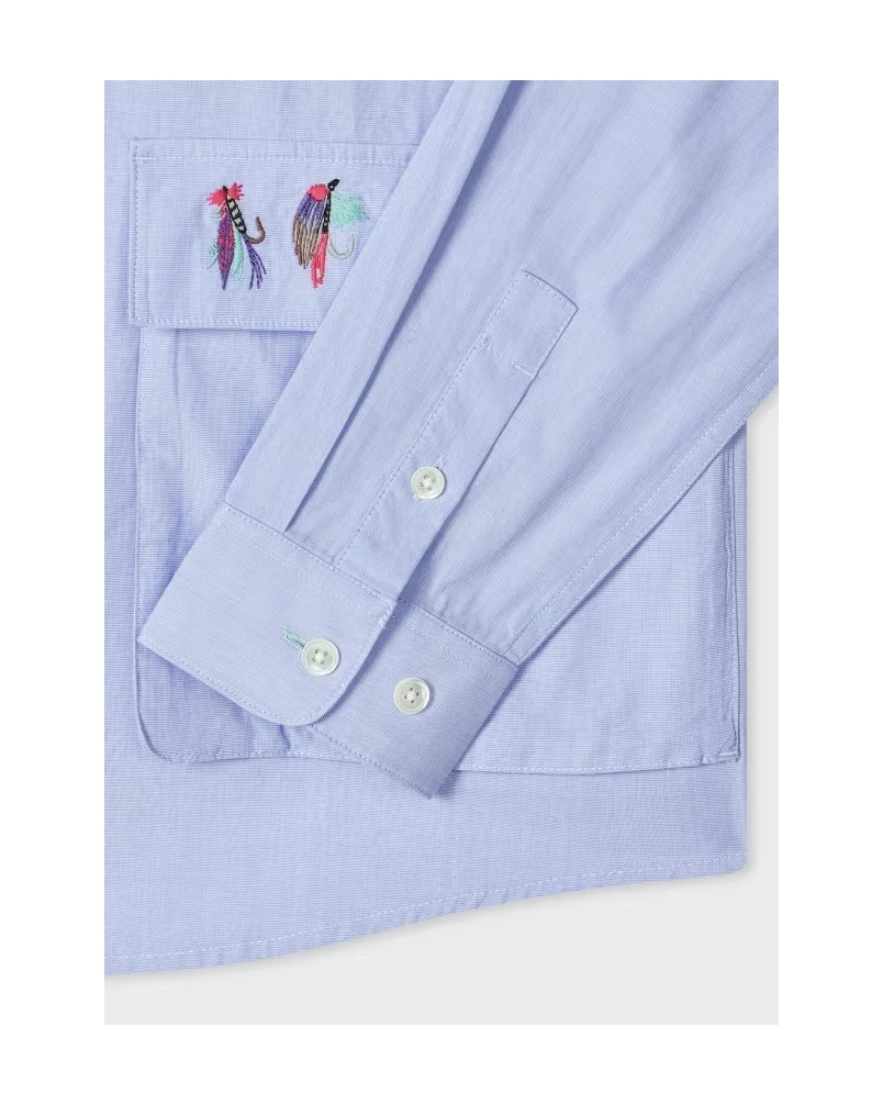 Barbour x Paul Smith Swale shirt mid blue