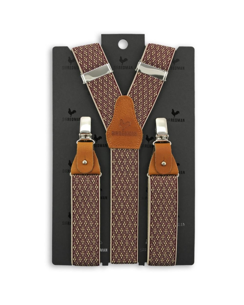 Sir Redman Bretels Don Diamond bordeauxrood/beige