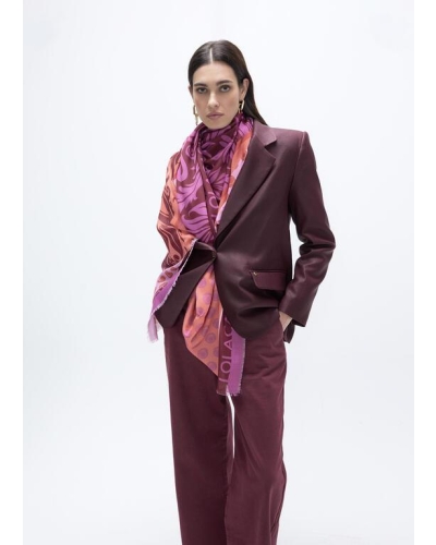 Lola Casademunt Tiger medallion scarf orange/pink