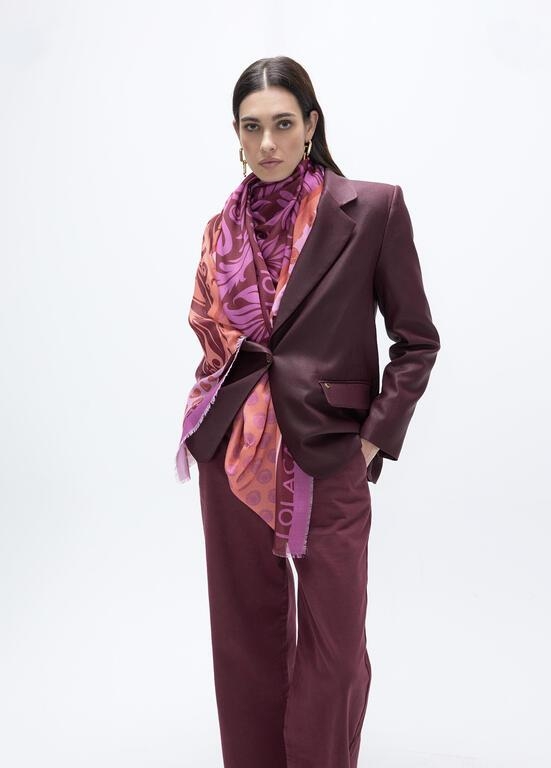 Lola Casademunt Tiger medallion scarf orange/pink