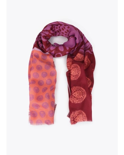 Lola Casademunt Tiger medallion scarf orange/pink