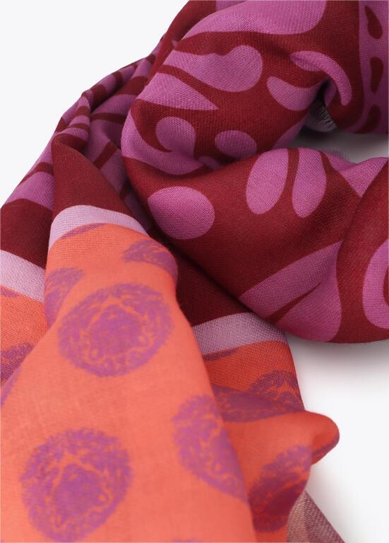 Lola Casademunt Tiger medallion scarf orange/pink