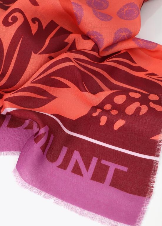 Lola Casademunt Tiger medallion scarf orange/pink