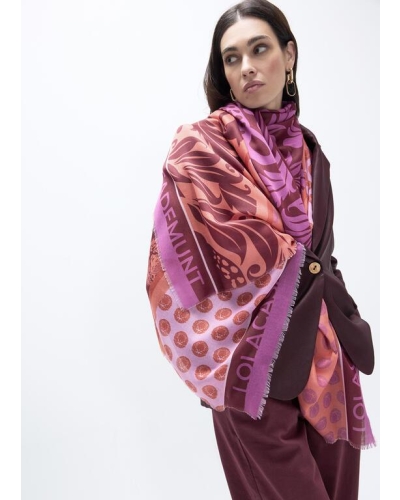 Lola Casademunt Tiger medallion scarf orange/pink
