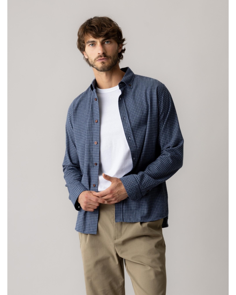 Mos Mosh Gallery Marco flannel shirt navy check