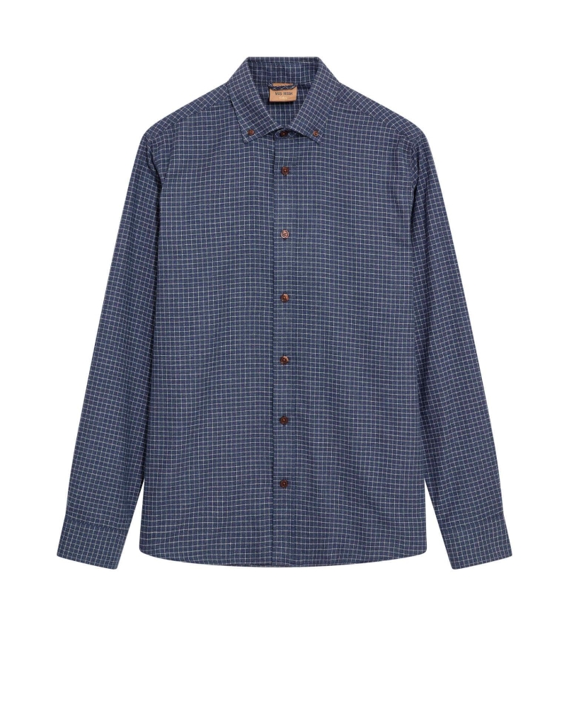 Mos Mosh Gallery Marco flannel shirt navy check