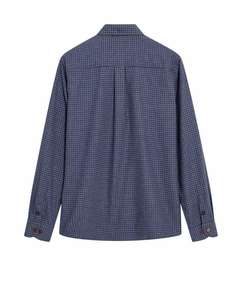 Mos Mosh Gallery Marco flannel shirt navy check