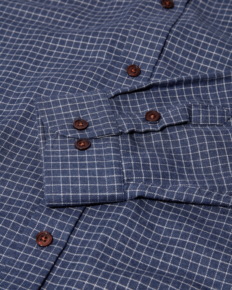 Mos Mosh Gallery Marco flannel shirt navy check