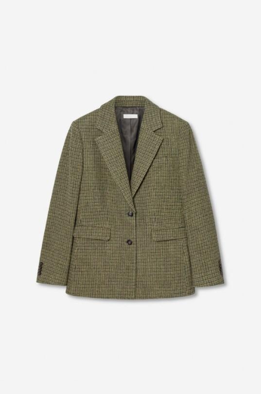 Camilla Pihl Brook Houndstooth blazer green houndstooth