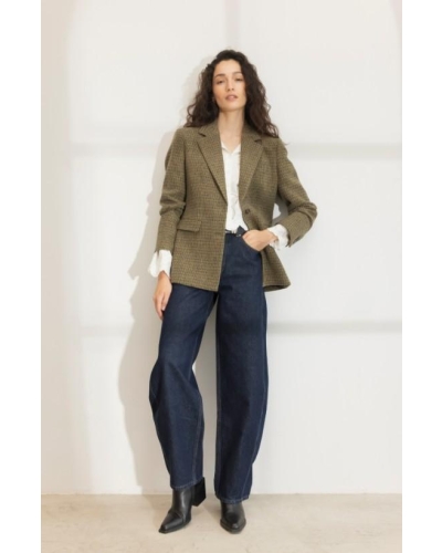 Camilla Pihl Brook Houndstooth blazer green houndstooth