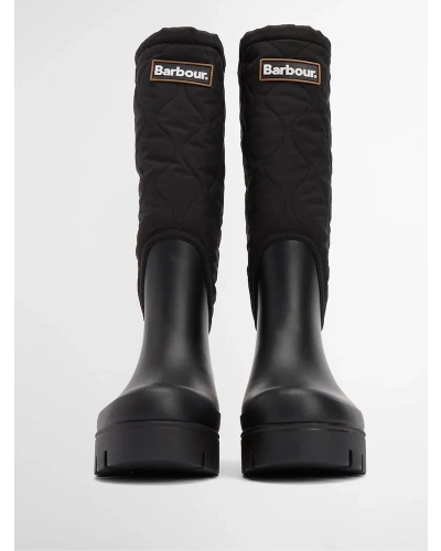 Barbour Marine quilted tall welly black black/olive