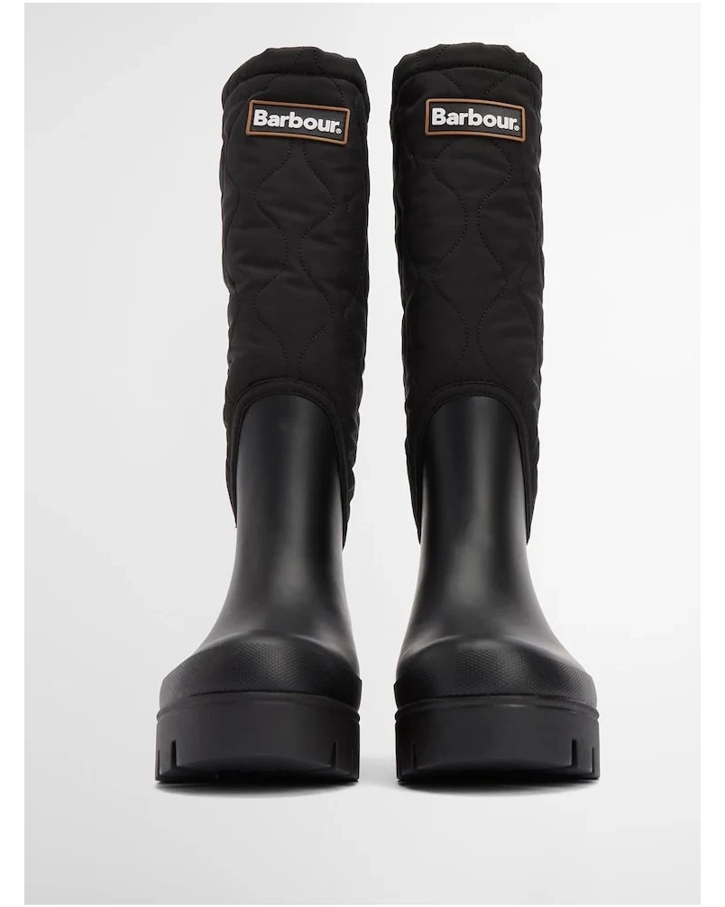 Barbour Marine quilted tall welly black black/olive