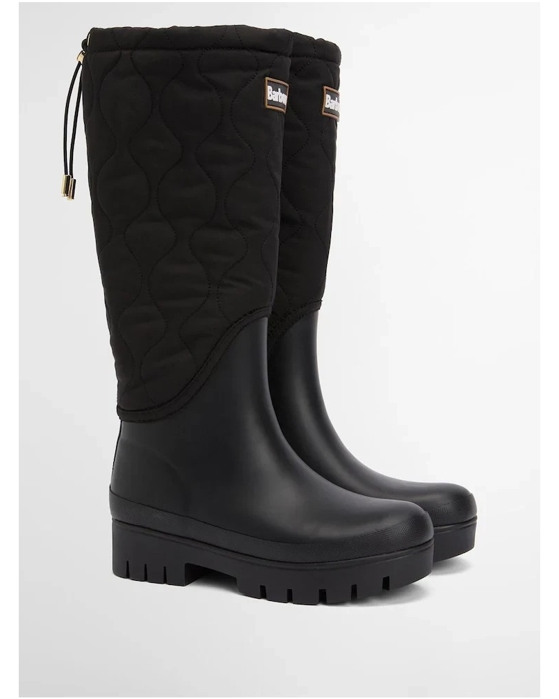 Barbour Marine quilted tall welly black black/olive