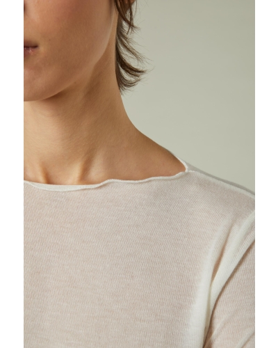 Daniele Fiesoli Cashmere Boatneck Top Slimfit off white