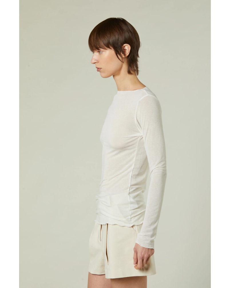 Daniele Fiesoli Cashmere Boatneck Top Slimfit off white