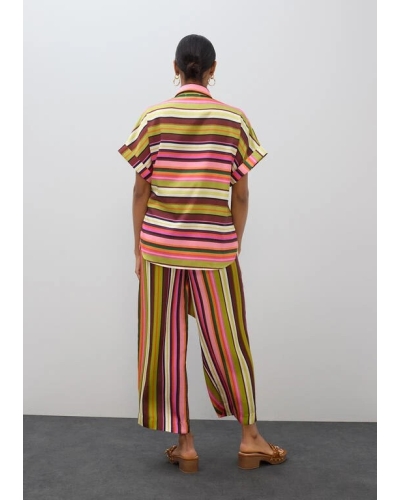 Lola Casademunt Striped belted blouse ecru/multicolor