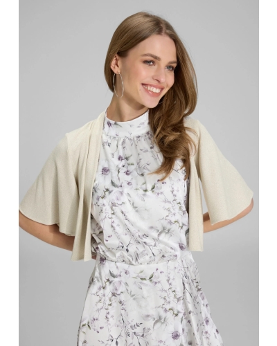 Swing Satin bolero with wide sleeves champgne beige