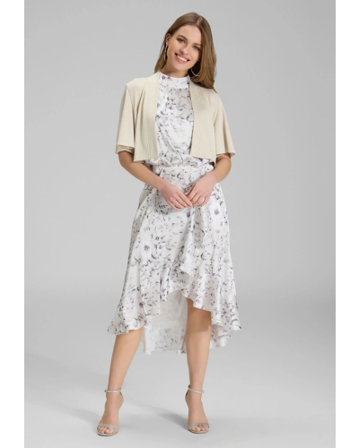 Swing Satin bolero with wide sleeves champgne beige