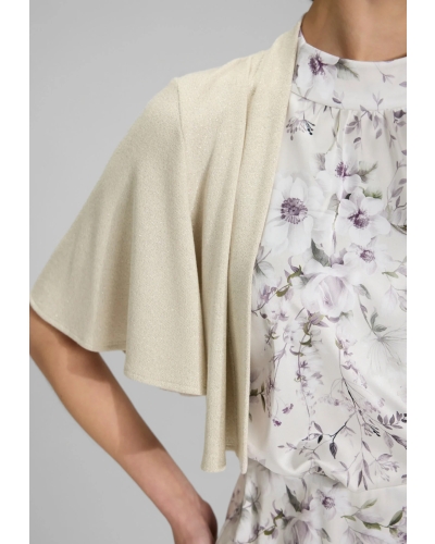 Swing Satin bolero with wide sleeves champgne beige