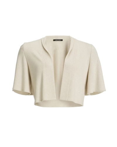 Swing Satin bolero with wide sleeves champgne beige