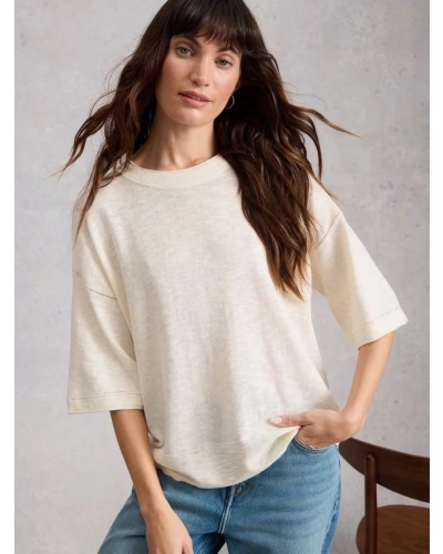 White Stuff Kate linen top nat white