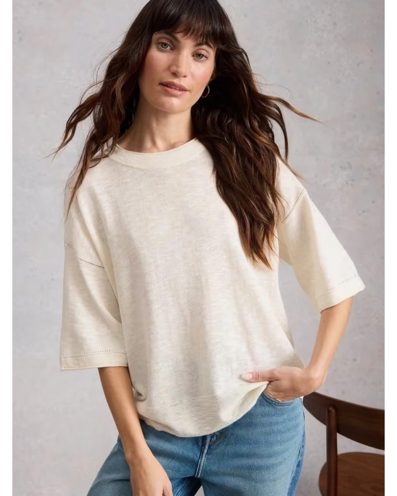 White Stuff Kate linen top nat white