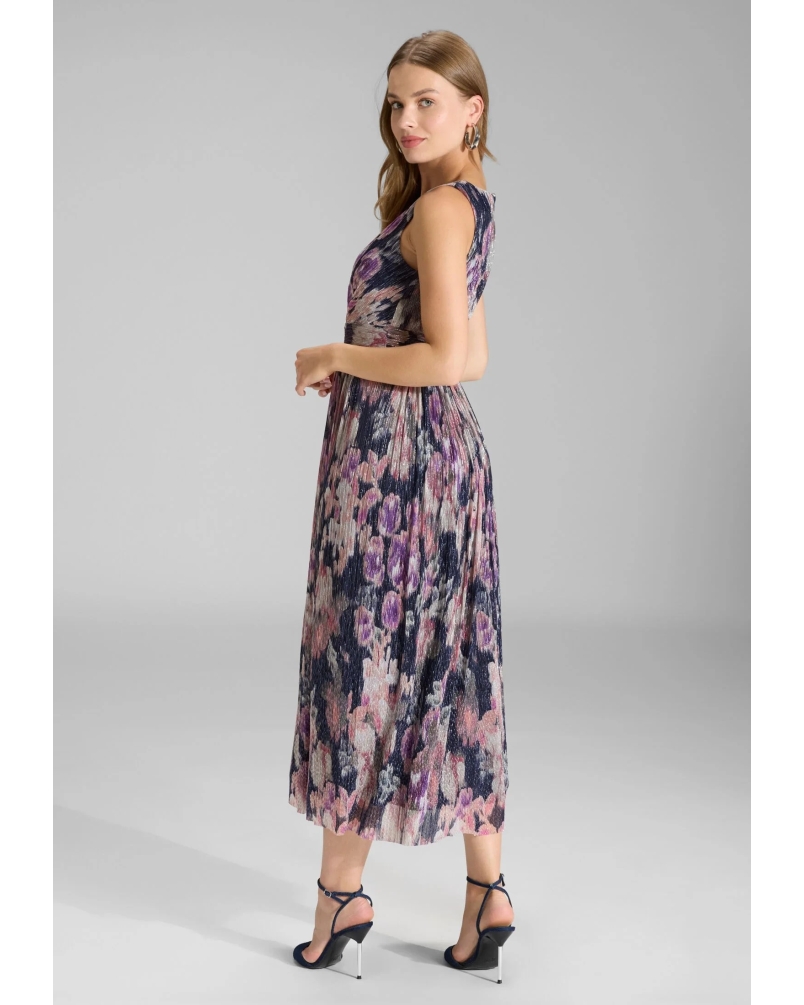 Swing Cocktail dress v-neck vintage pink matcha green/vintage pink