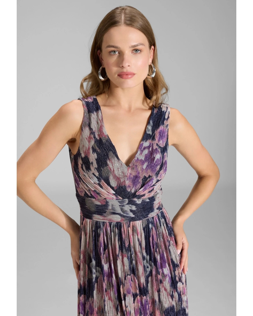 Swing Cocktail dress v-neck vintage pink matcha green/vintage pink