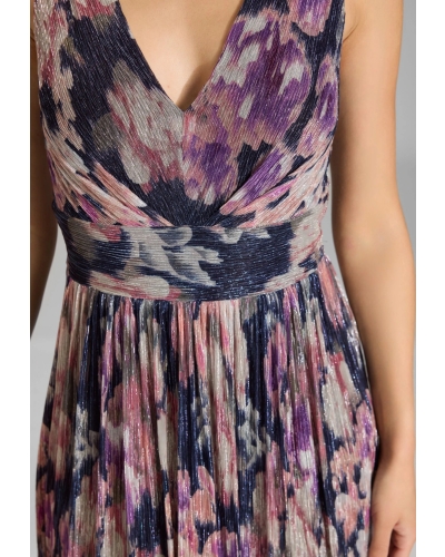 Swing Cocktail dress v-neck vintage pink matcha green/vintage pink