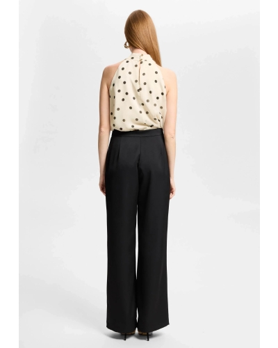Swing Tie-top with polka dots champagne beige/black