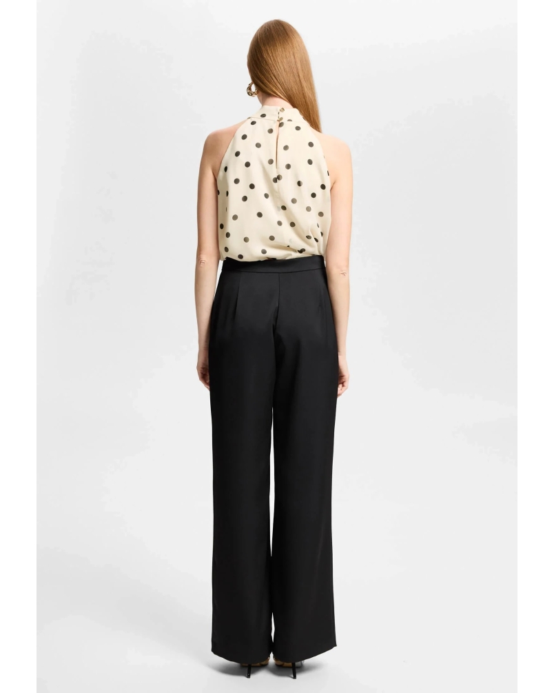 Swing Tie-top with polka dots champagne beige/black