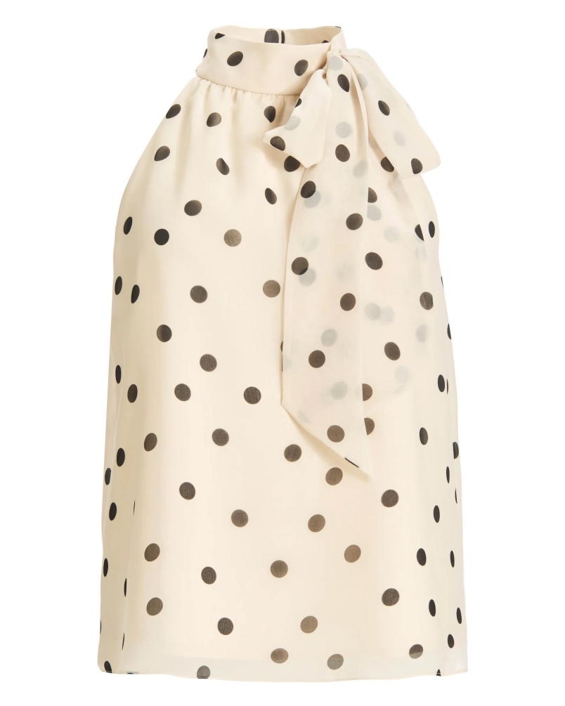 Swing Tie-top with polka dots champagne beige/black