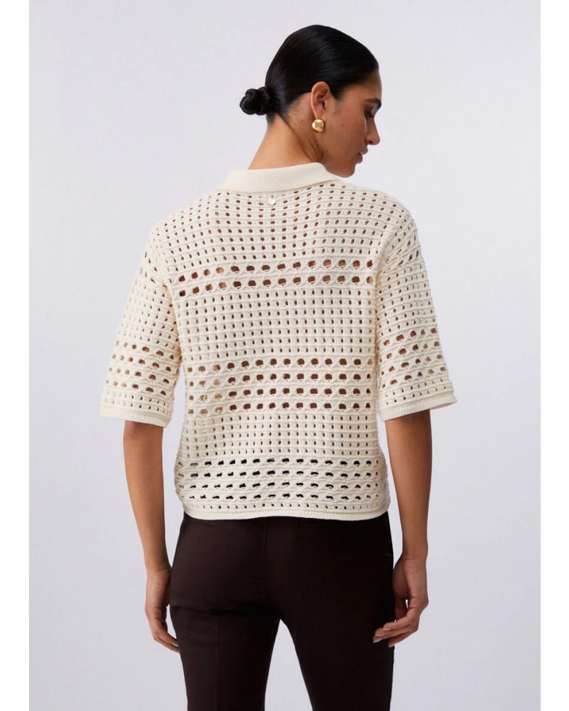 Liu Jo Crochet cardigan white wol