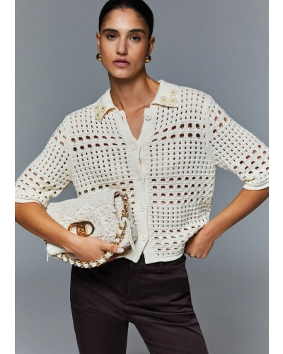 Liu Jo Crochet cardigan white wol