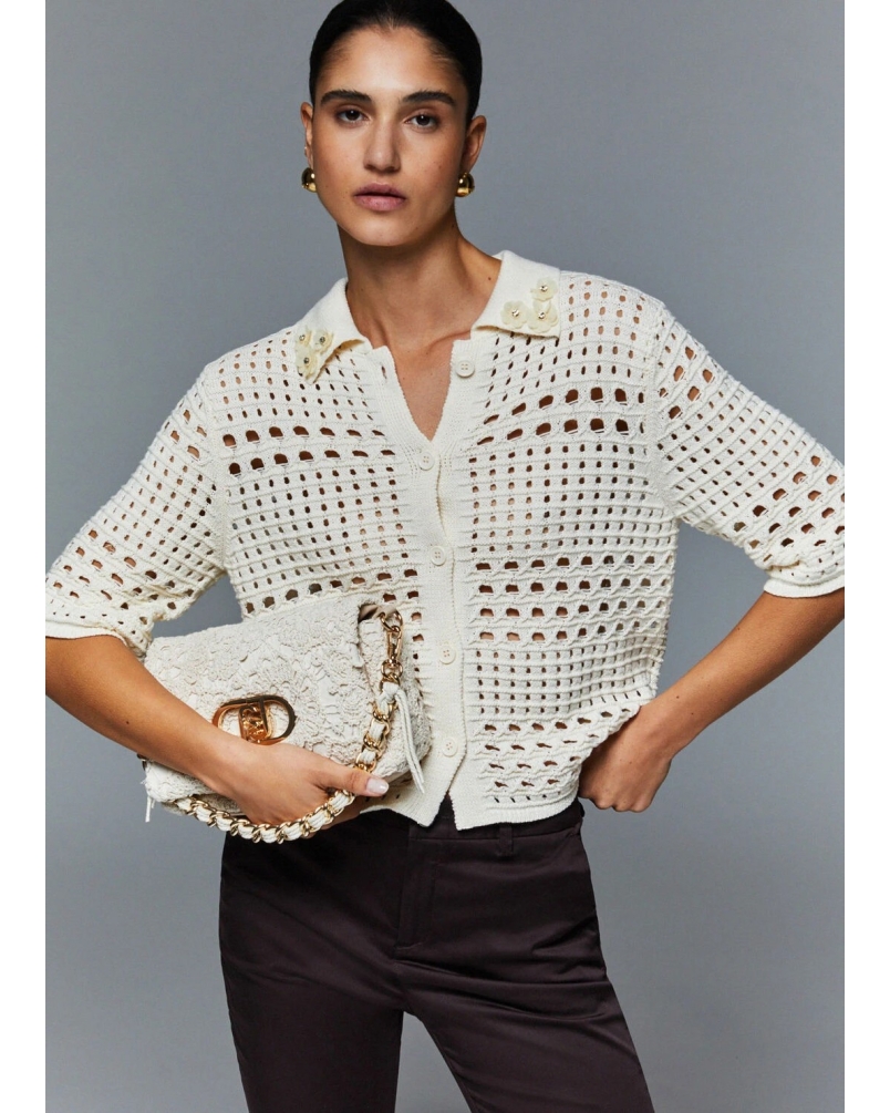 Liu Jo Crochet cardigan white wol