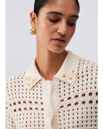 Liu Jo Crochet cardigan white wol