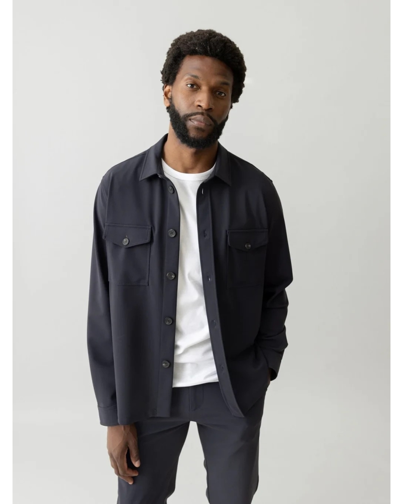 Mos Mosh Gallery Birk Traver overshirt navy navy