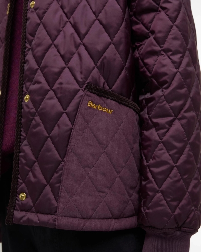 Barbour Marla quilted jacket black/cherry/dbrown/mtartan